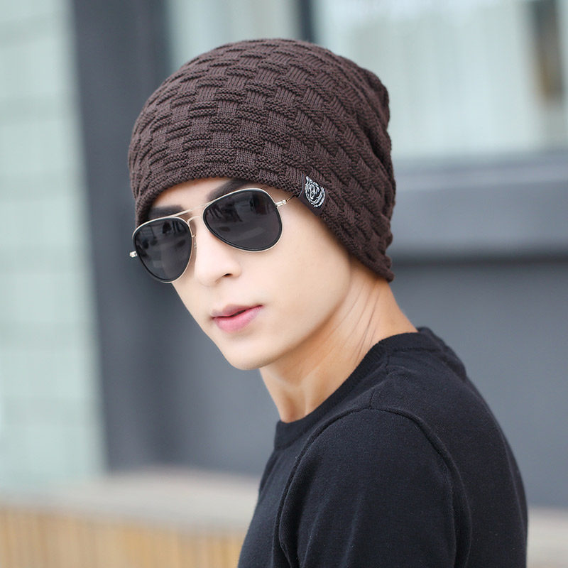 New style, cashmere and warm men's hat for autumn and winter outdoor knitted caps