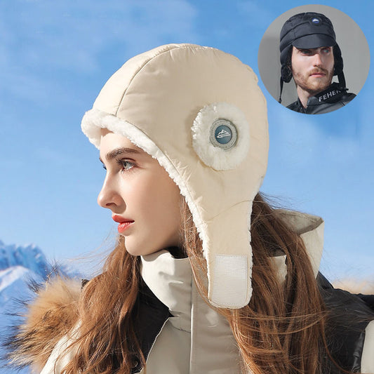 Down Plush Hat For Women Cycling Windproof Waterproof Ear Protection Warm Fashion Hats Winter Thicken Caps