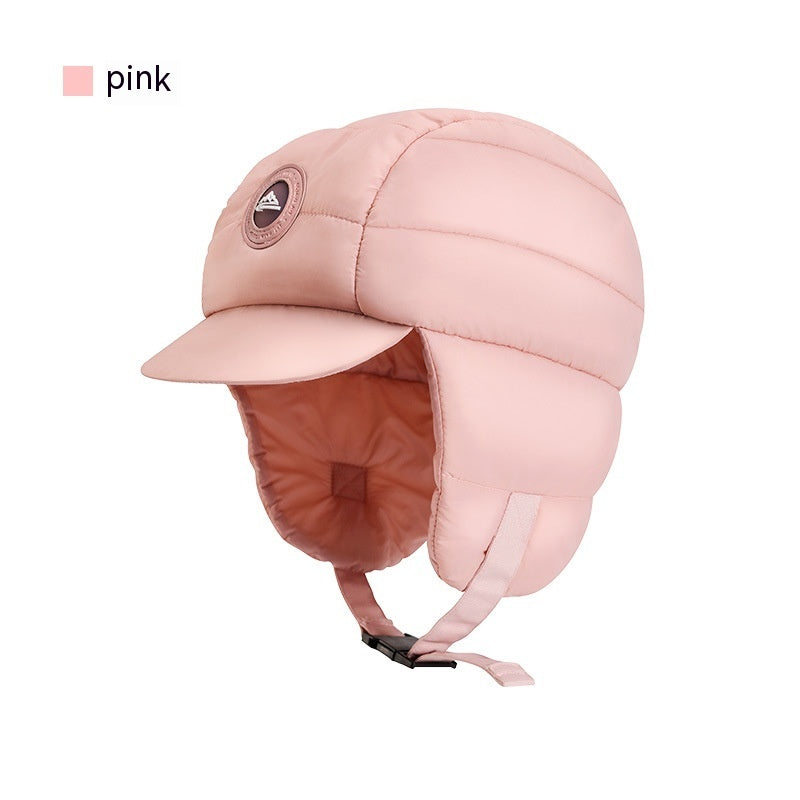 Down Plush Hat For Women Cycling Windproof Waterproof Ear Protection Warm Fashion Hats Winter Thicken Caps